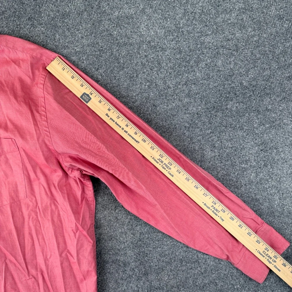 Banana Republic Shirt Mens 17 XL Pink Red Long Sleeve Button Up Cotton